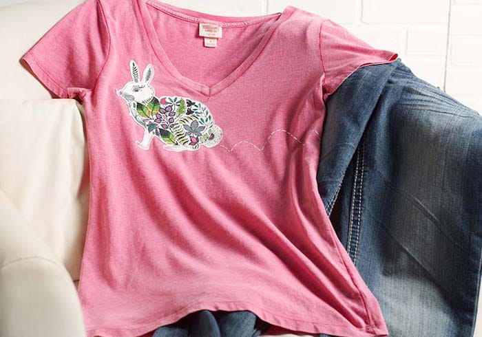 Decorate a t-shirt with adult coloring book pages