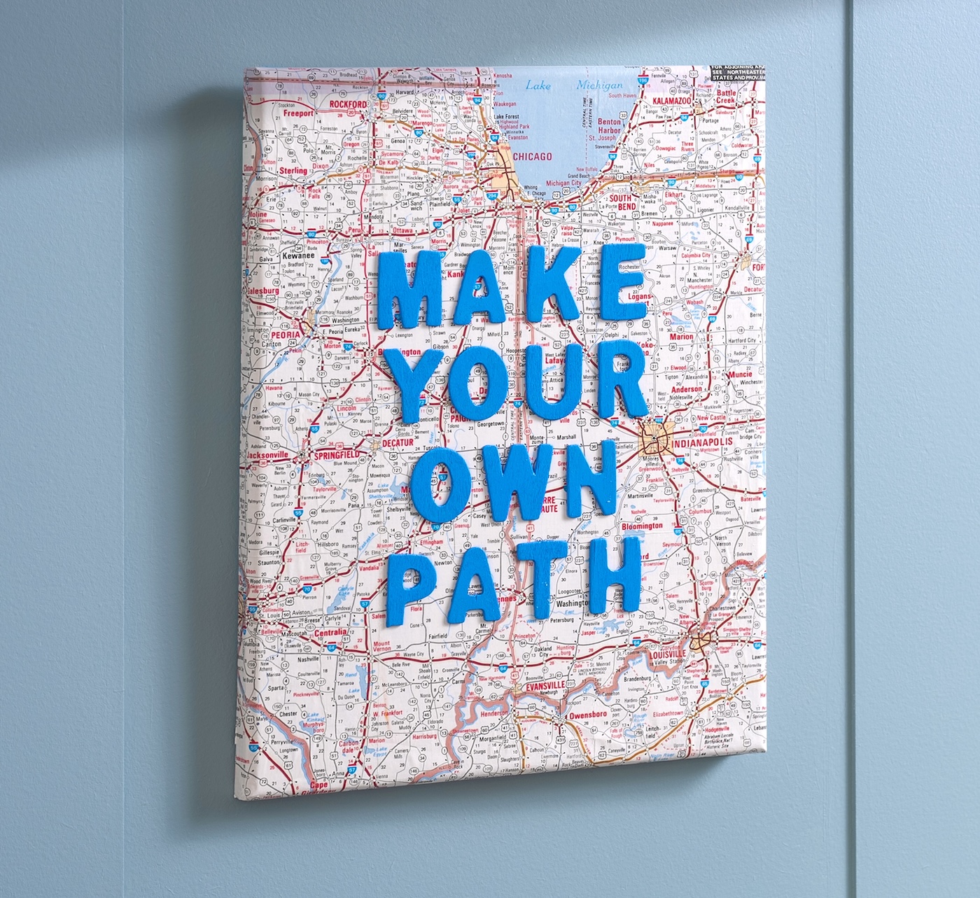 map canvas wall art