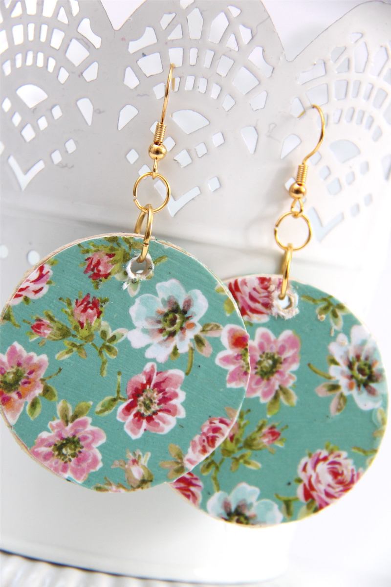Decoupage earrings