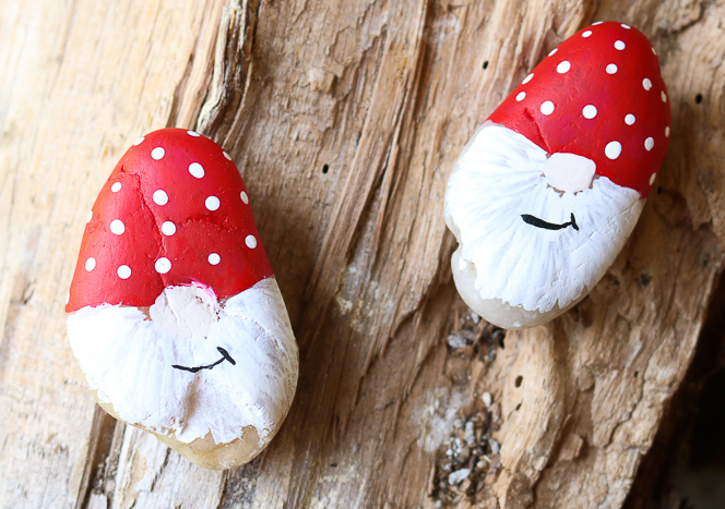 Gnome Painted Garden Rocks