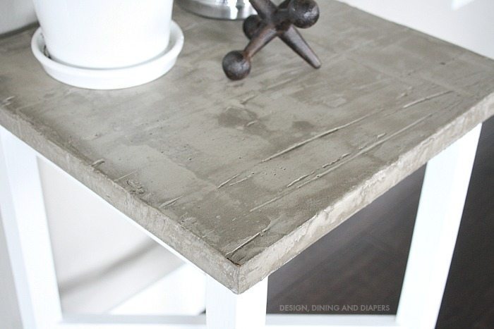 Side Table Makeover With Concrete Top