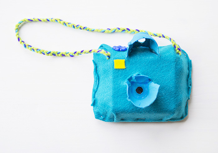 toy camera from an egg carton