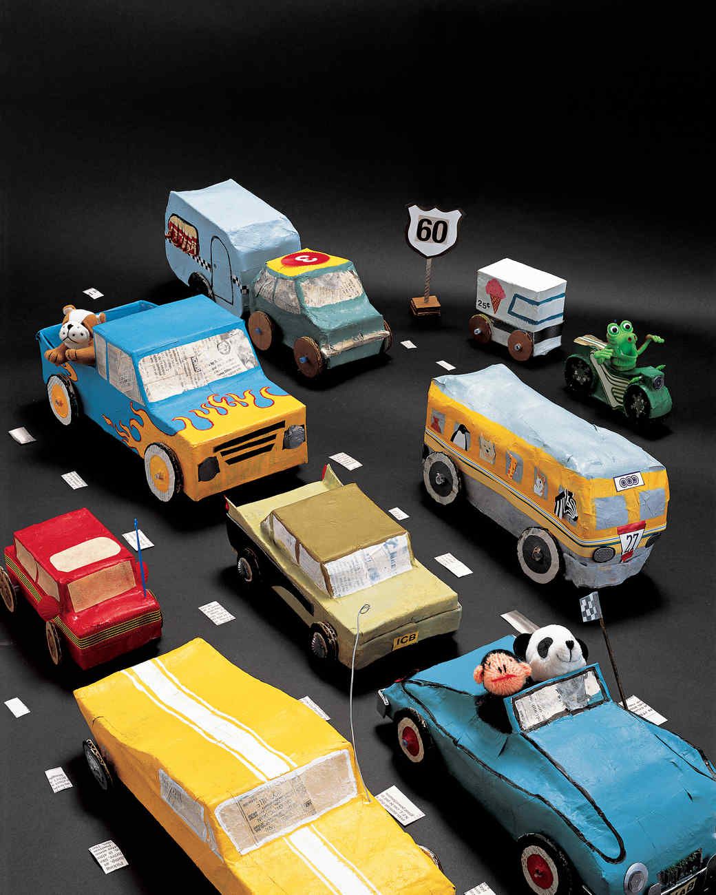 paper mache vehicles kids craft