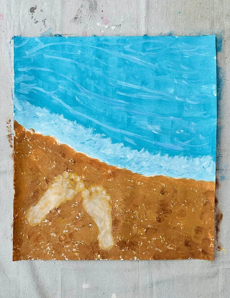 beach footprint art